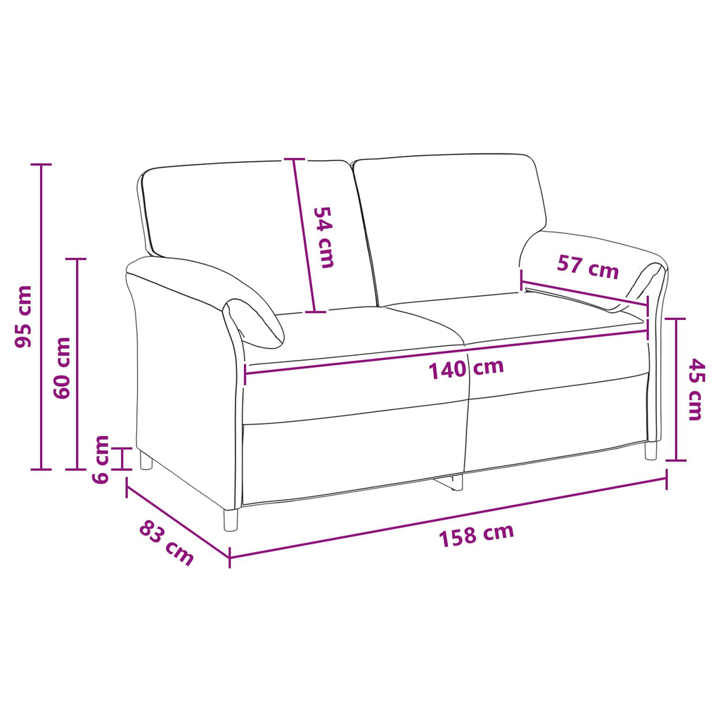 2-Sitzer Sofa Creme 158 x 83 x 95 cm Samt