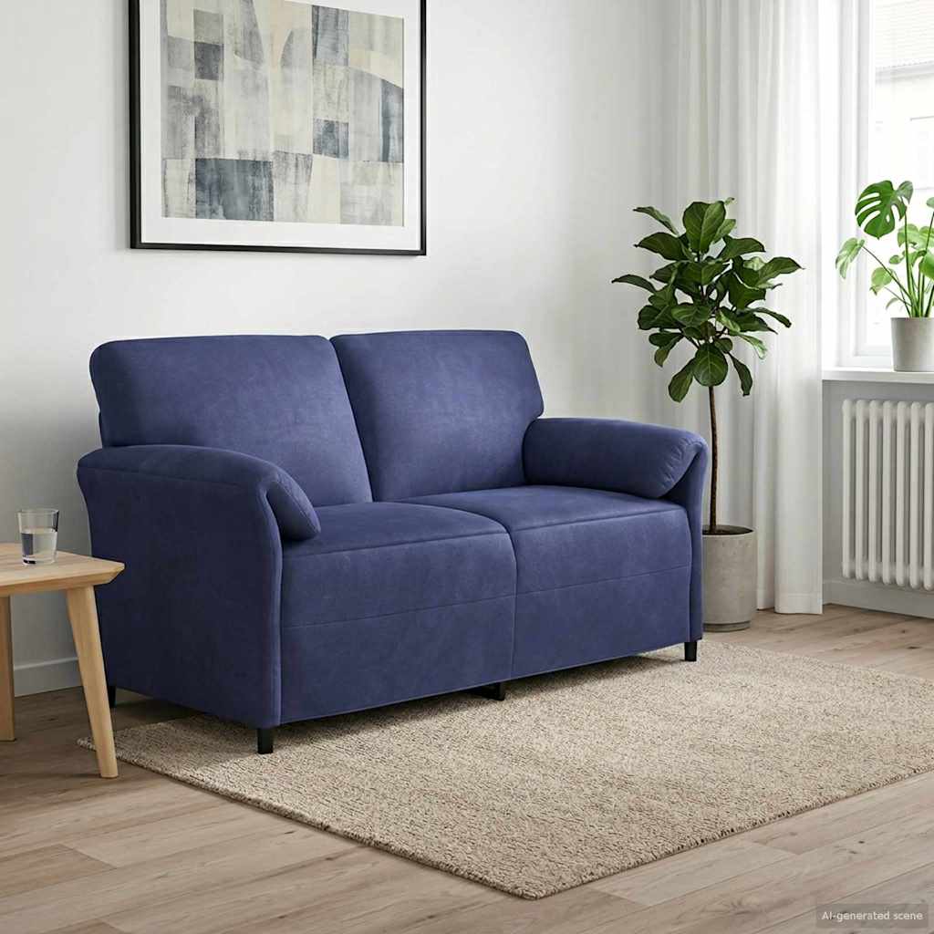 2-Sitzer Sofa Polizeiblau 158 x 83 x 95 cm Samt