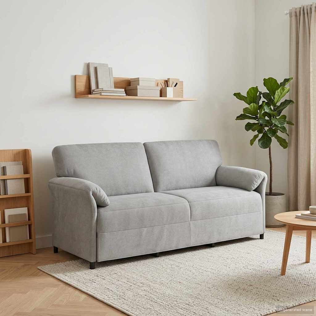 3-Sitzer-Sofa Hellgrau 198 x 83 x 95 cm Samt