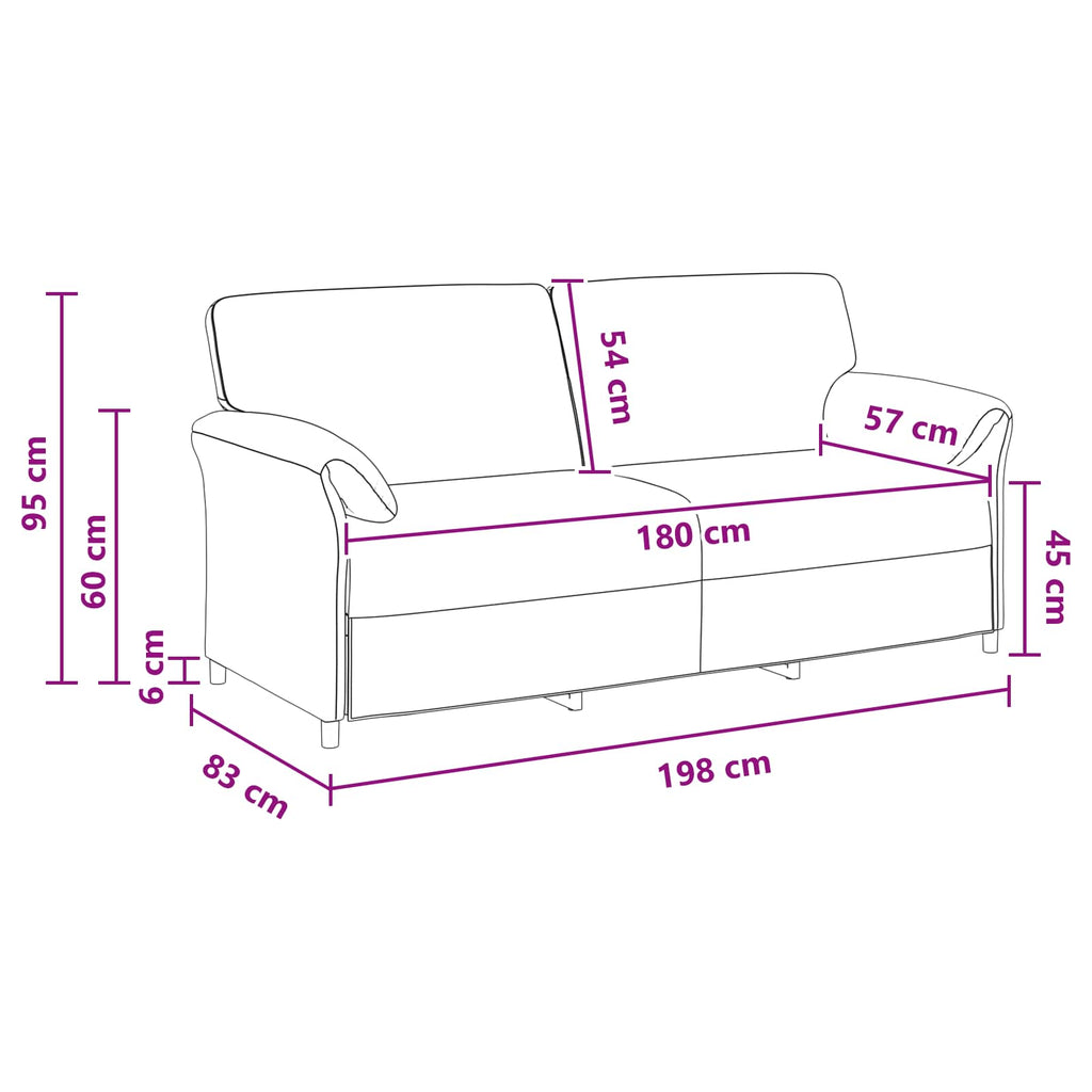 3-Sitzer-Sofa Dunkelgrau 198 x 83 x 95 cm Samt