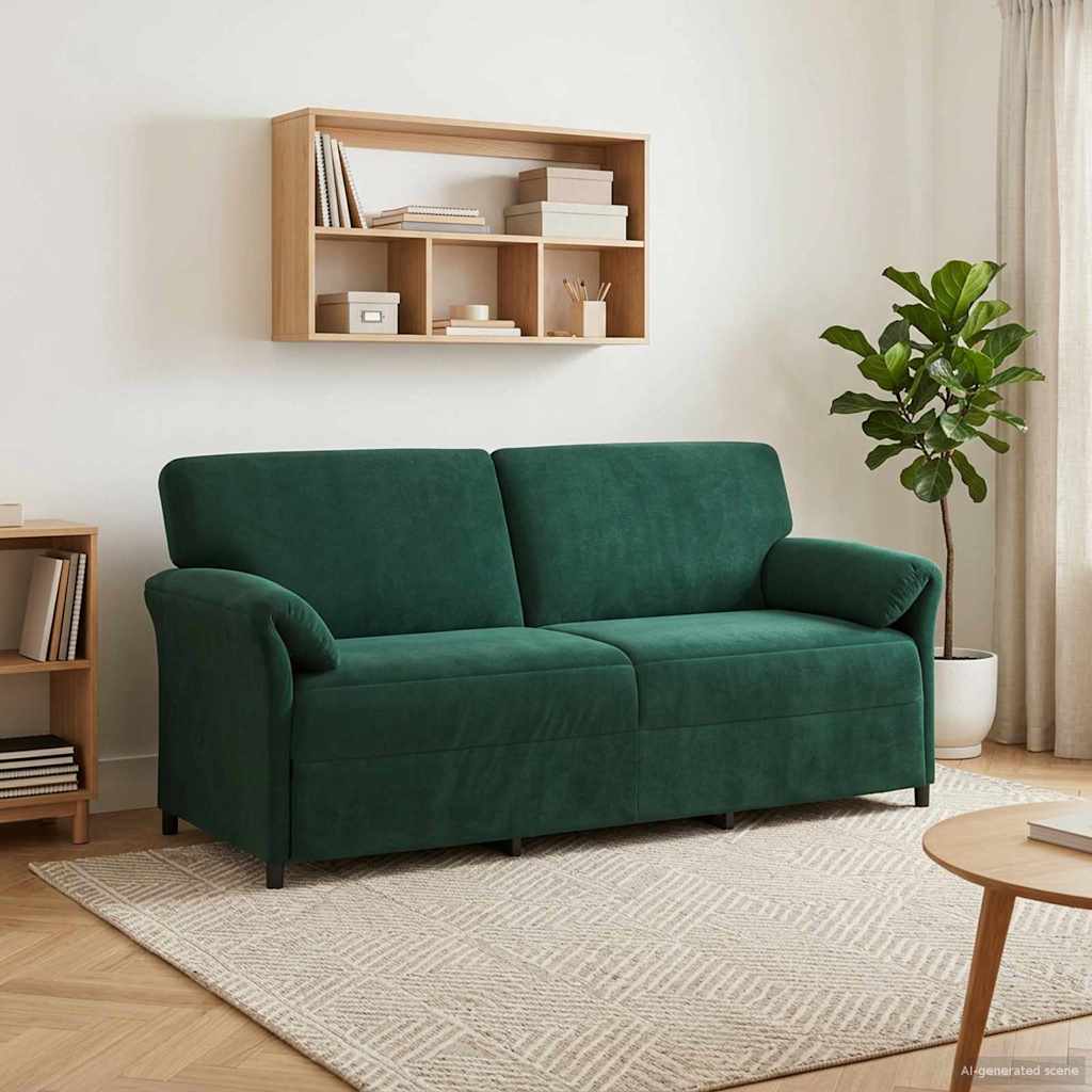 3-Sitzer-Sofa Dunkelgrün 198 x 83 x 95 cm Samt
