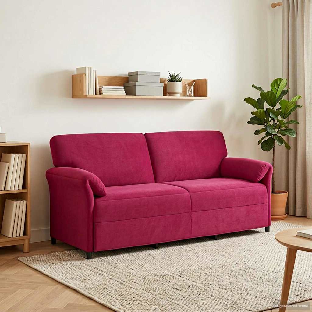 3-Sitzer-Sofa Weinrot 198 x 83 x 95 cm Samt