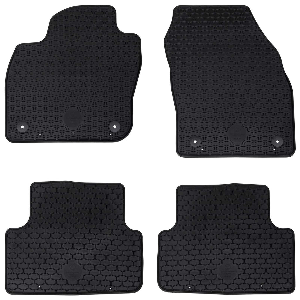 Autofußmatte 4 pcs Schwarz geeignet für VW T-CROSS 2019- Gummi