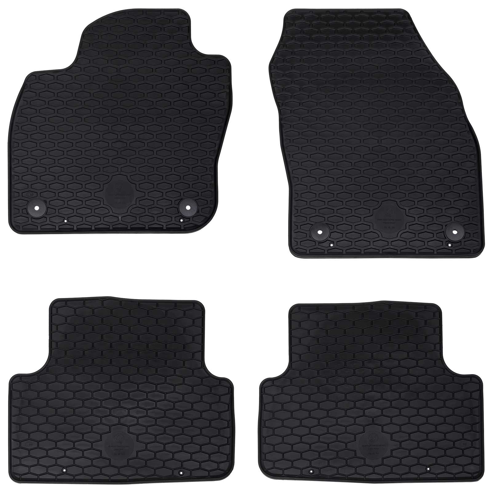 Autofußmatte 4 pcs Schwarz geeignet für VW T-CROSS 2019- Gummi
