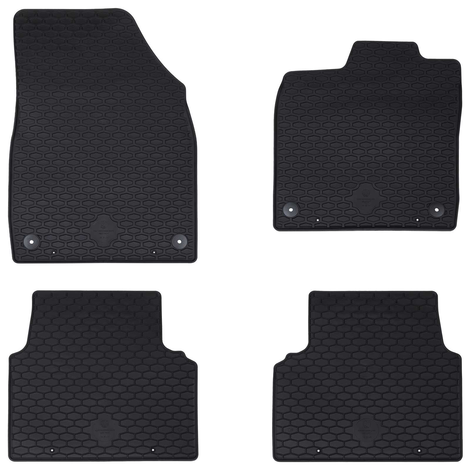 Autofußmatte 4 pcs Schwarz geeignet für VW ID.3 2019- Gummi