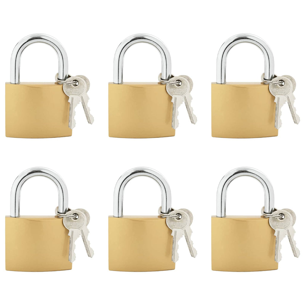 U Schloss mit Schlüsseln 6 pcs Messing Eisen
