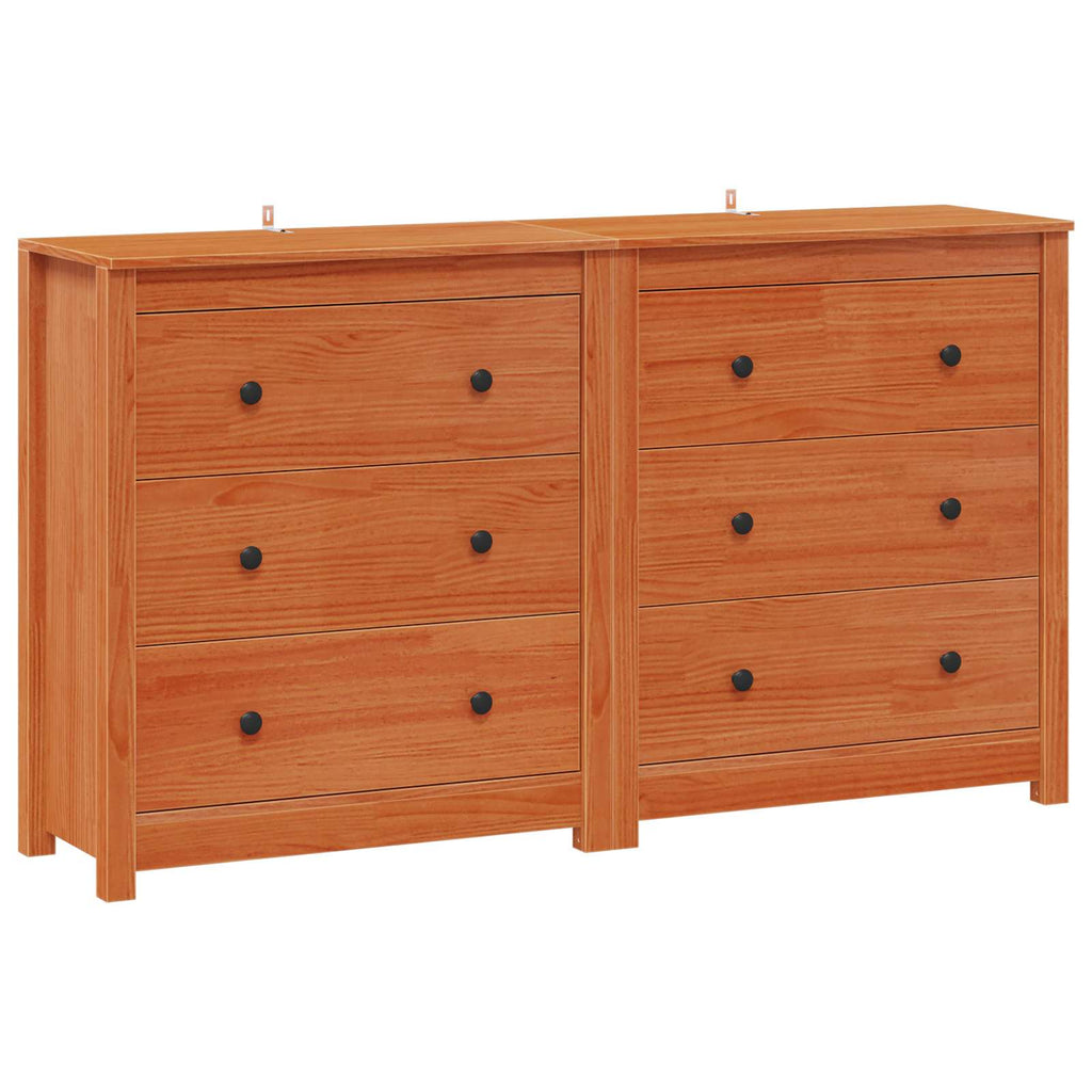 Sideboard mit Schubladen 2 pcs Wachsbraun 140 x 35 x 80 cm