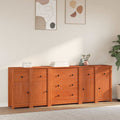 Sideboard mit Schubladen 5 pcs Wachsbraun Massives Kiefernholz