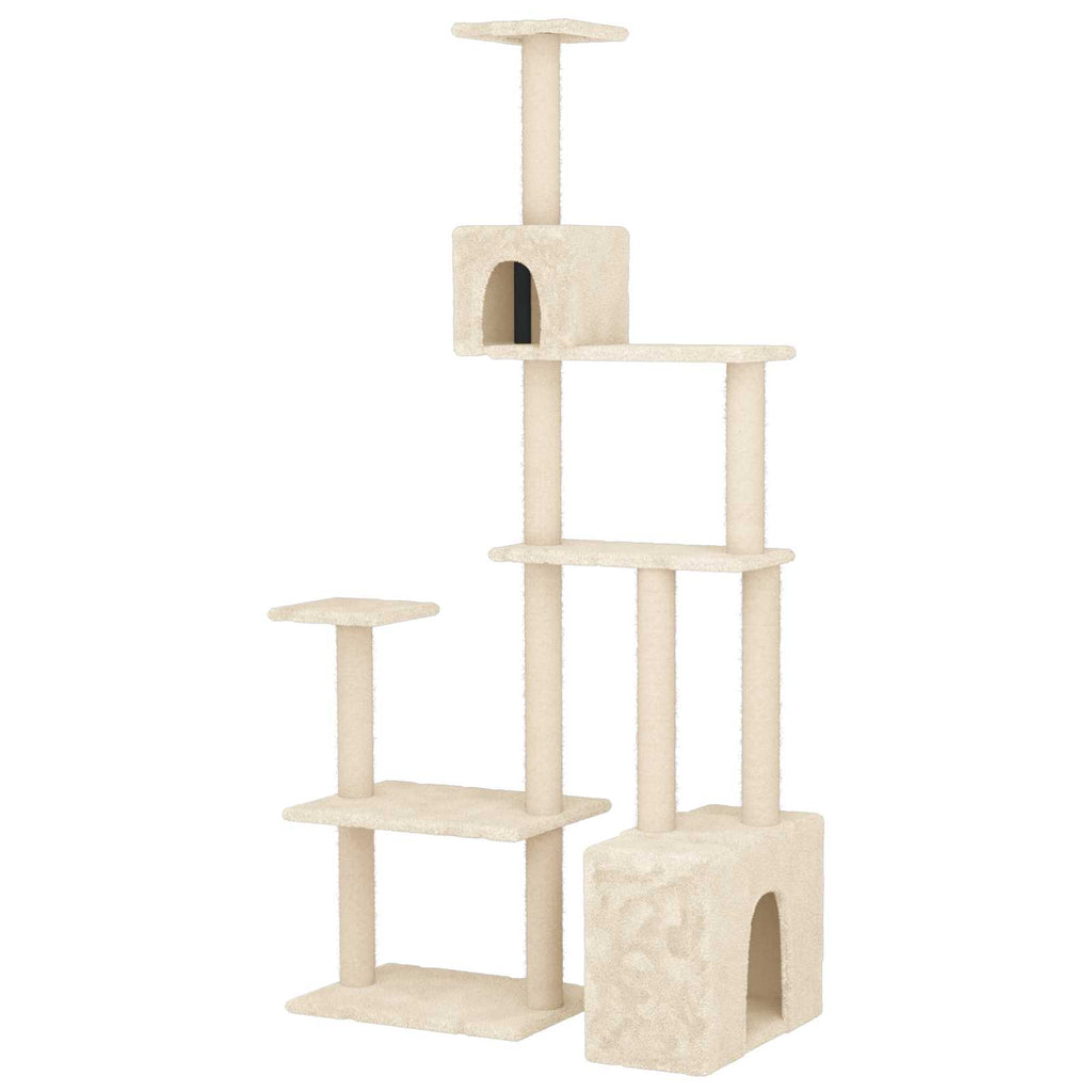Katzennbaum mit Sisal-Kratzsäulen Creme 177,5 cm