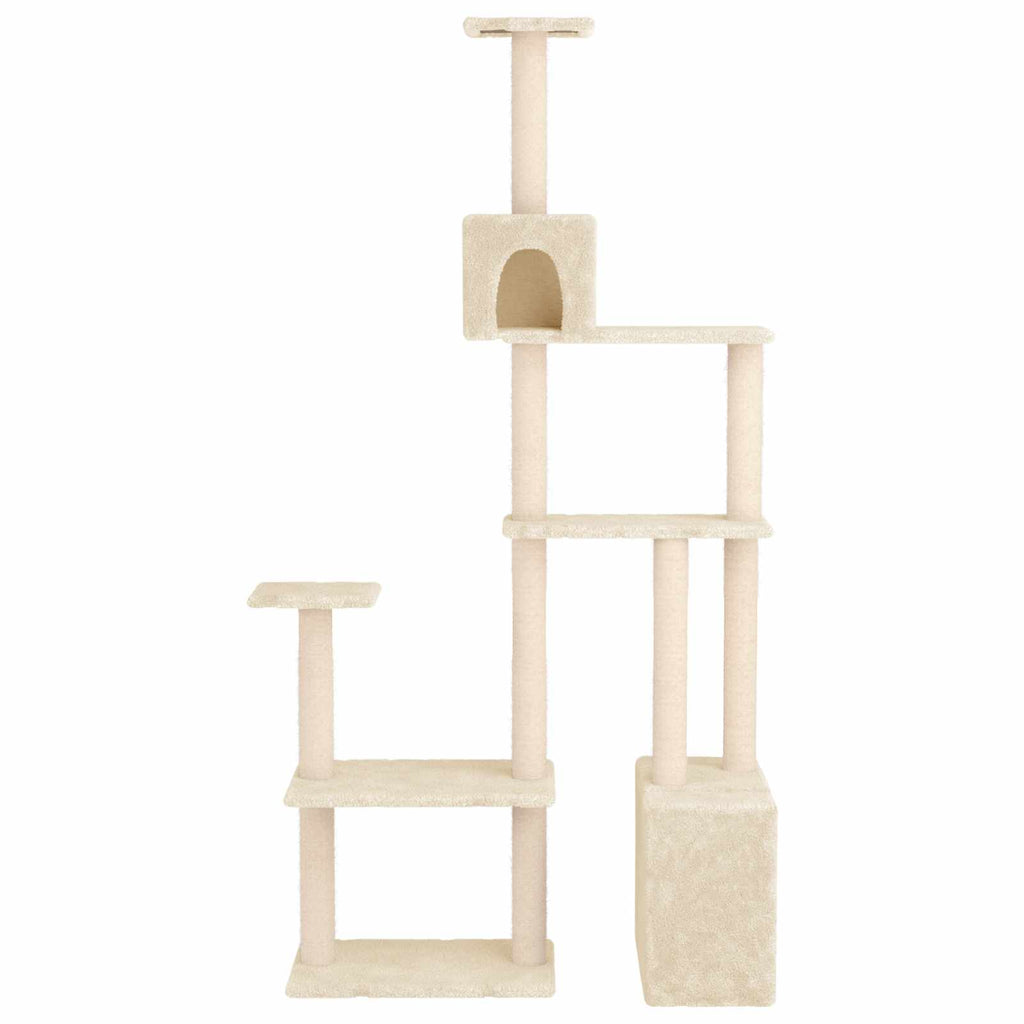 Katzennbaum mit Sisal-Kratzsäulen Creme 177,5 cm