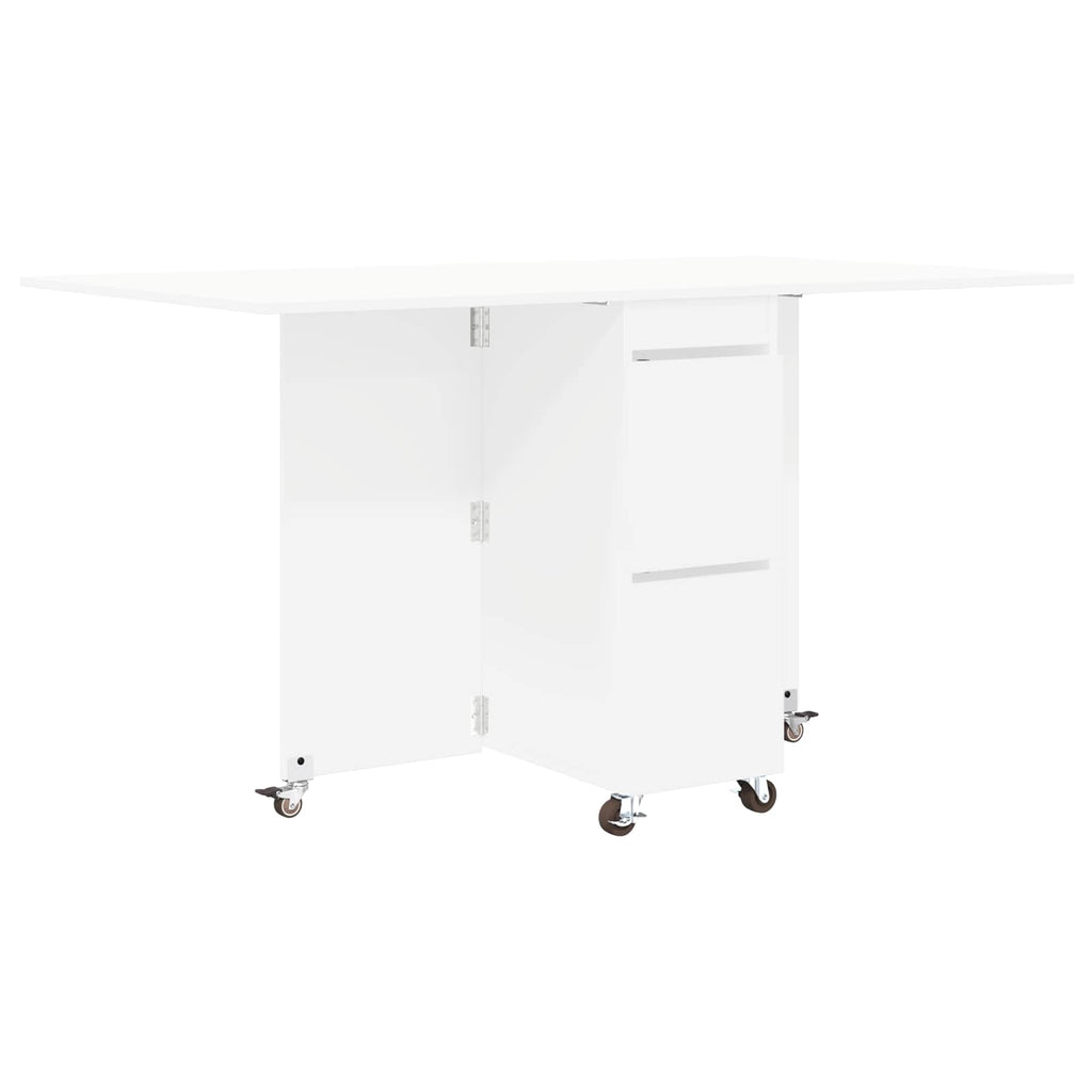 Esstisch 2 pcs 140 x 80 x 77 cm Holzwerkstoff Weiß Rechtwinklig