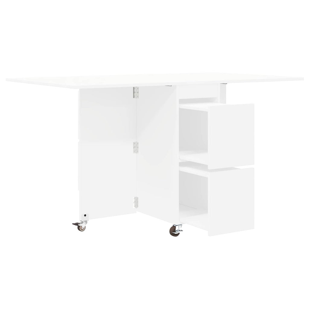 Esstisch 2 pcs 140 x 80 x 77 cm Holzwerkstoff Weiß Rechtwinklig