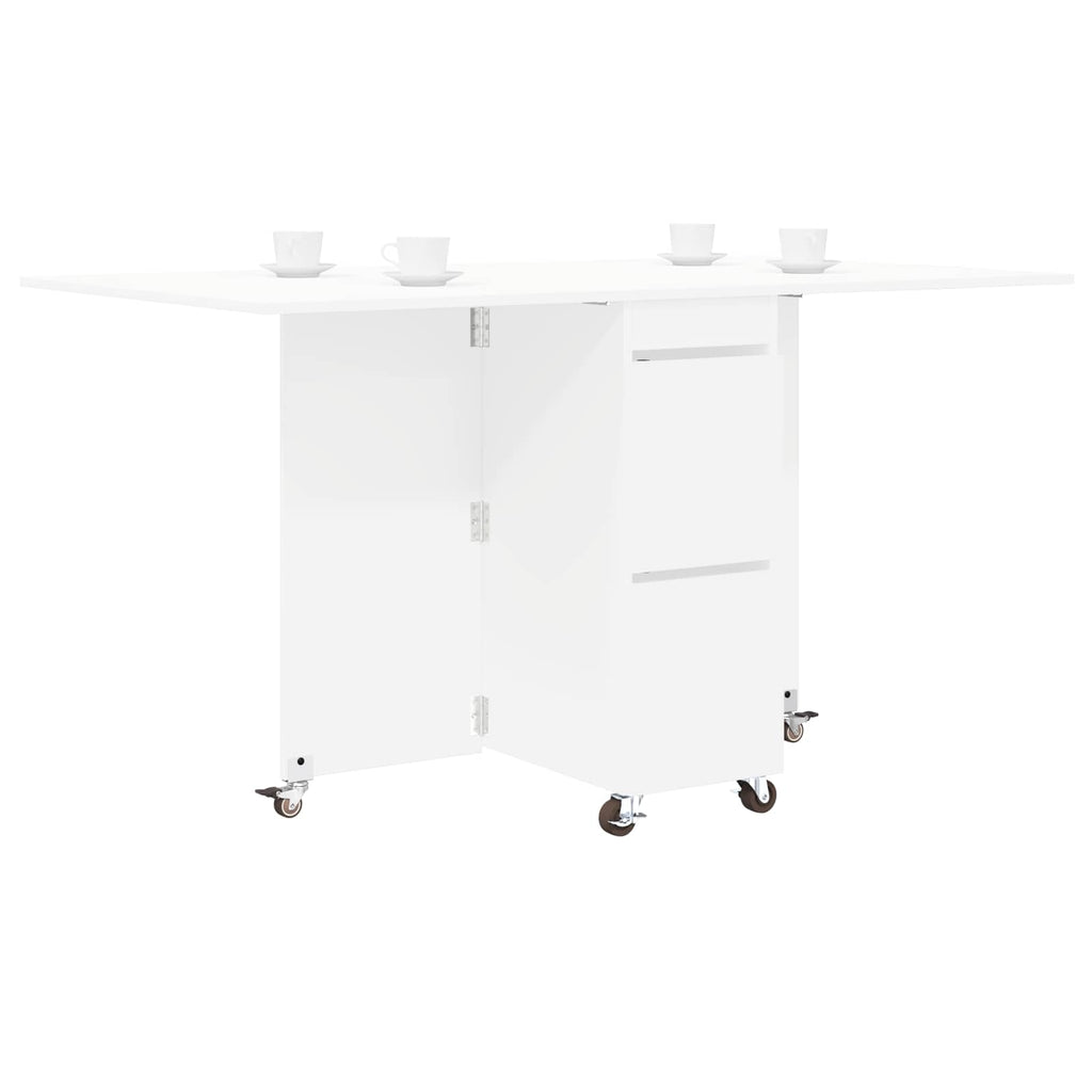 Esstisch 2 pcs 140 x 80 x 77 cm Holzwerkstoff Weiß Rechtwinklig
