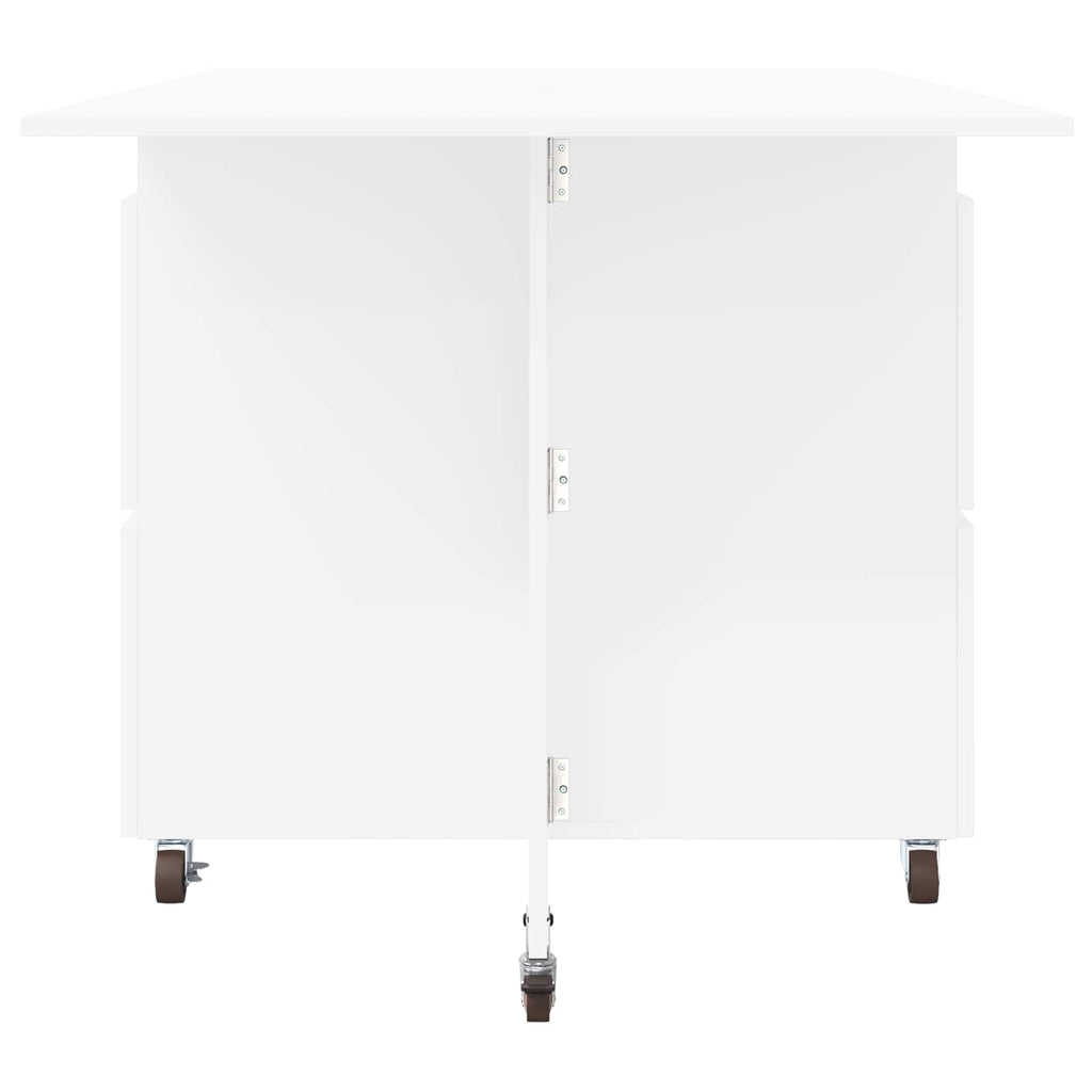 Esstisch 2 pcs 140 x 80 x 77 cm Holzwerkstoff Weiß Rechtwinklig