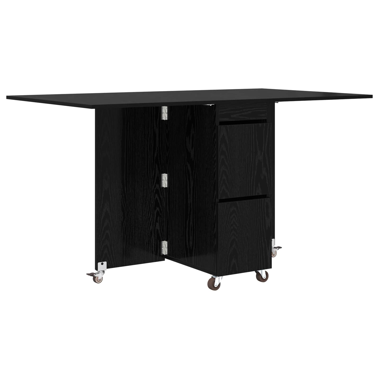 Esstisch 2 pcs 140 x 80 x 77 cm Holzwerkstoff Schwarze Eiche
