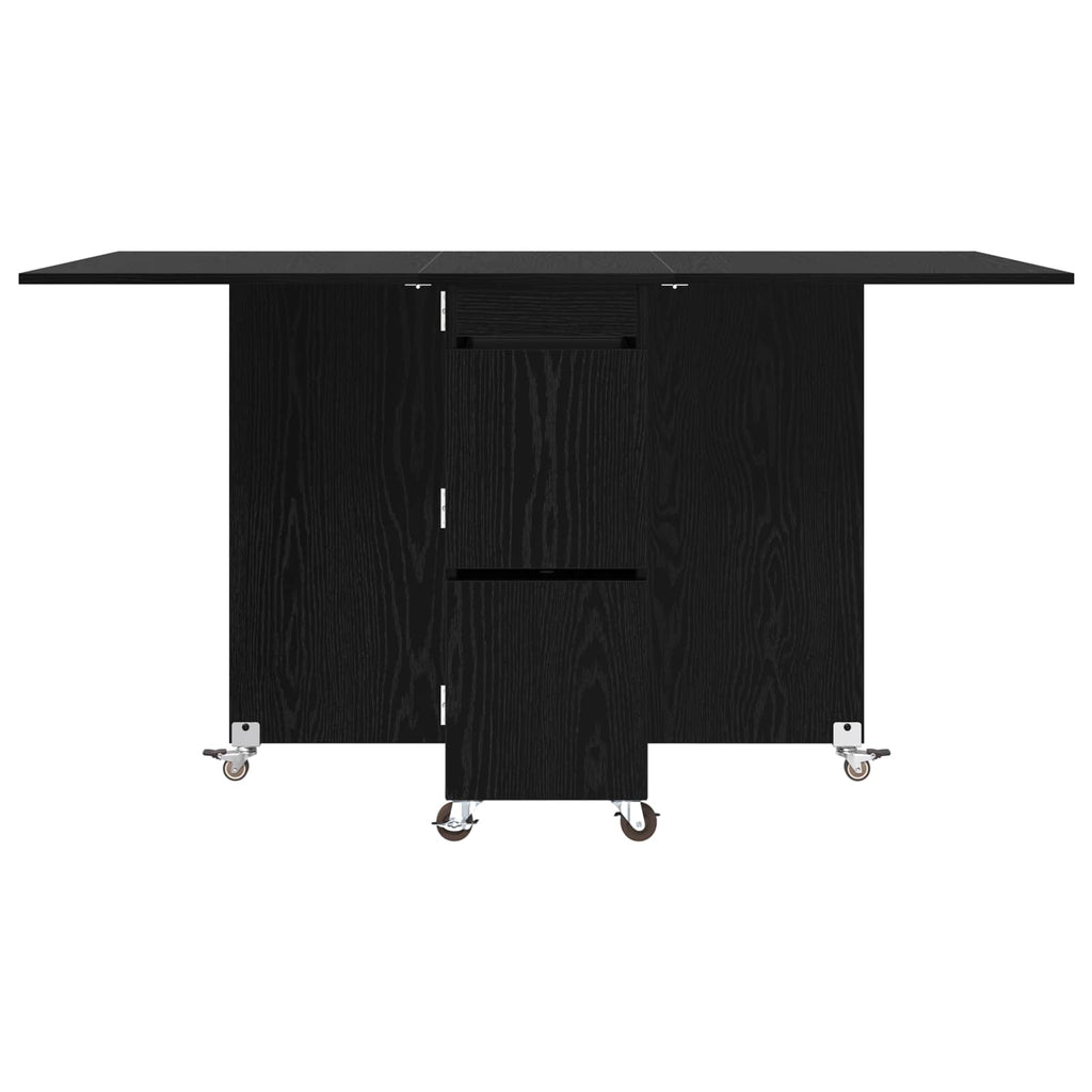 Esstisch 2 pcs 140 x 80 x 77 cm Holzwerkstoff Schwarze Eiche