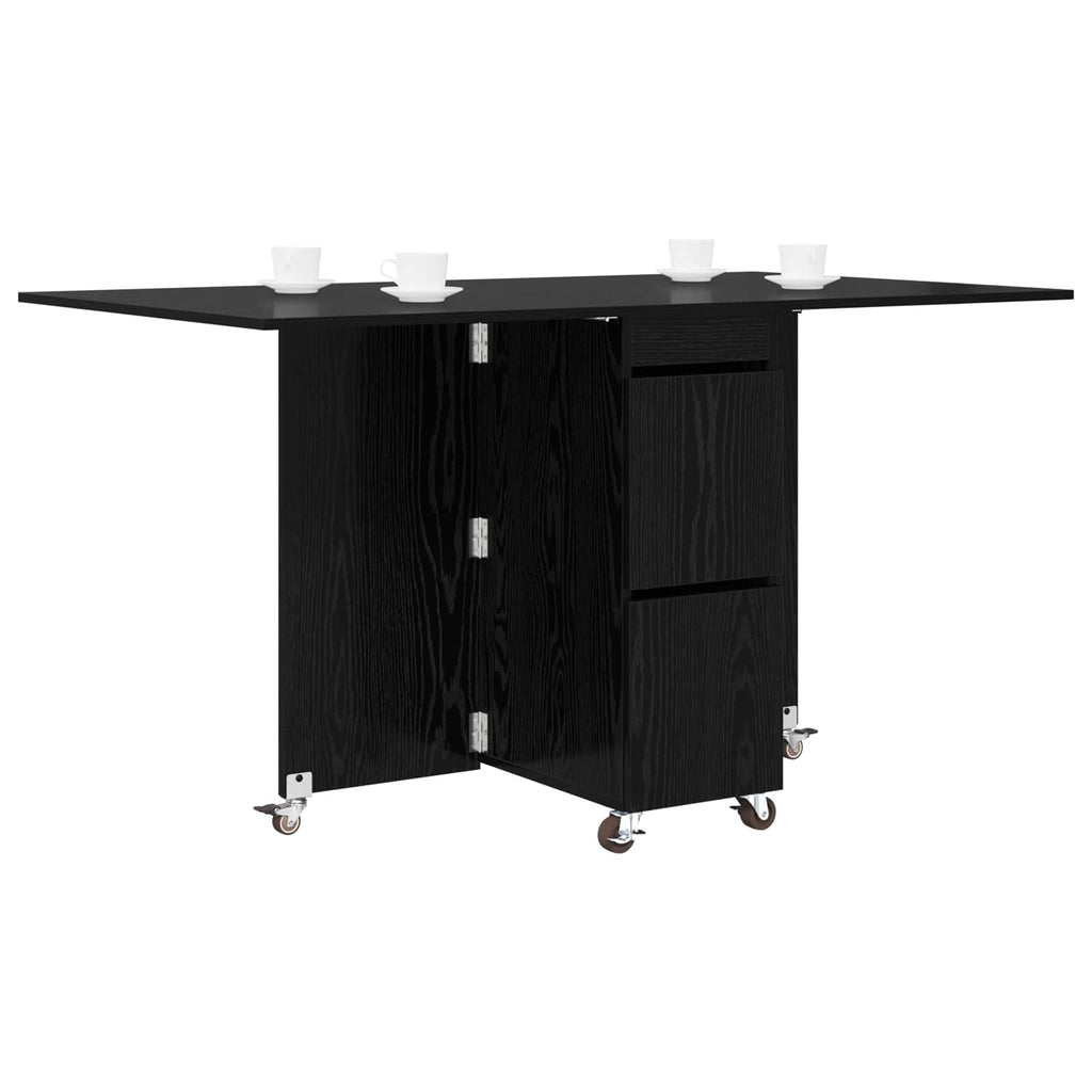 Esstisch 2 pcs 140 x 80 x 77 cm Holzwerkstoff Schwarze Eiche