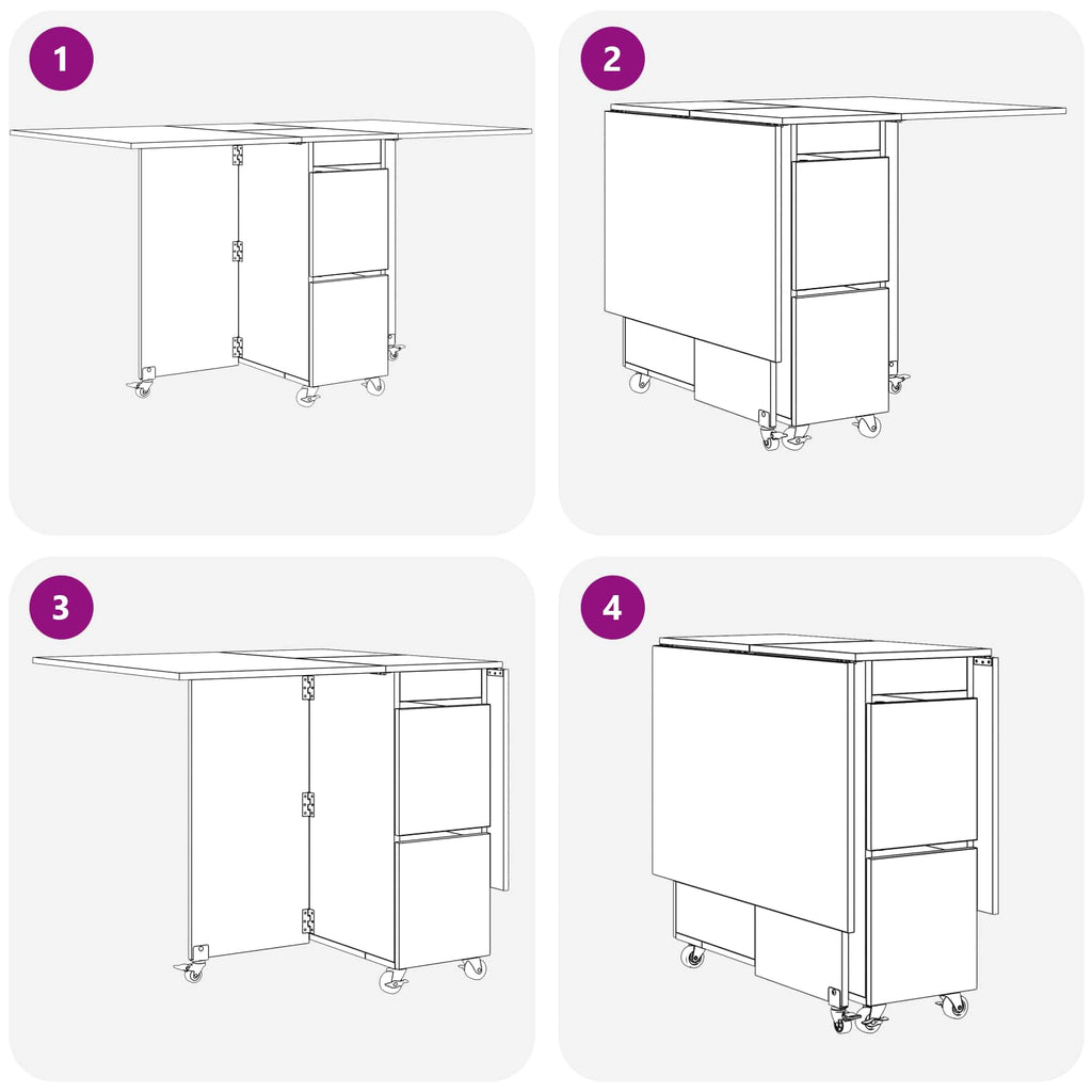 Esstisch 2 pcs 140 x 80 x 77 cm Holzwerkstoff Sonoma-Eiche