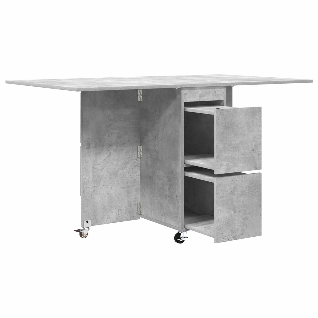 Esstisch 2 pcs 140 x 80 x 77 cm Holzwerkstoff Betongrau