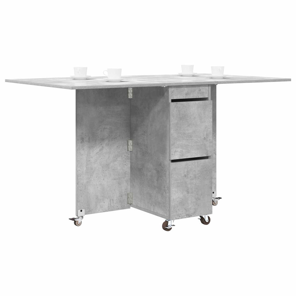 Esstisch 2 pcs 140 x 80 x 77 cm Holzwerkstoff Betongrau
