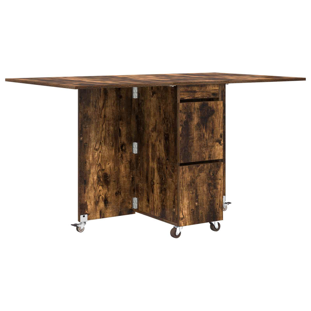 Esstisch 2 pcs 140 x 80 x 77 cm Holzwerkstoff Geräucherte Eiche