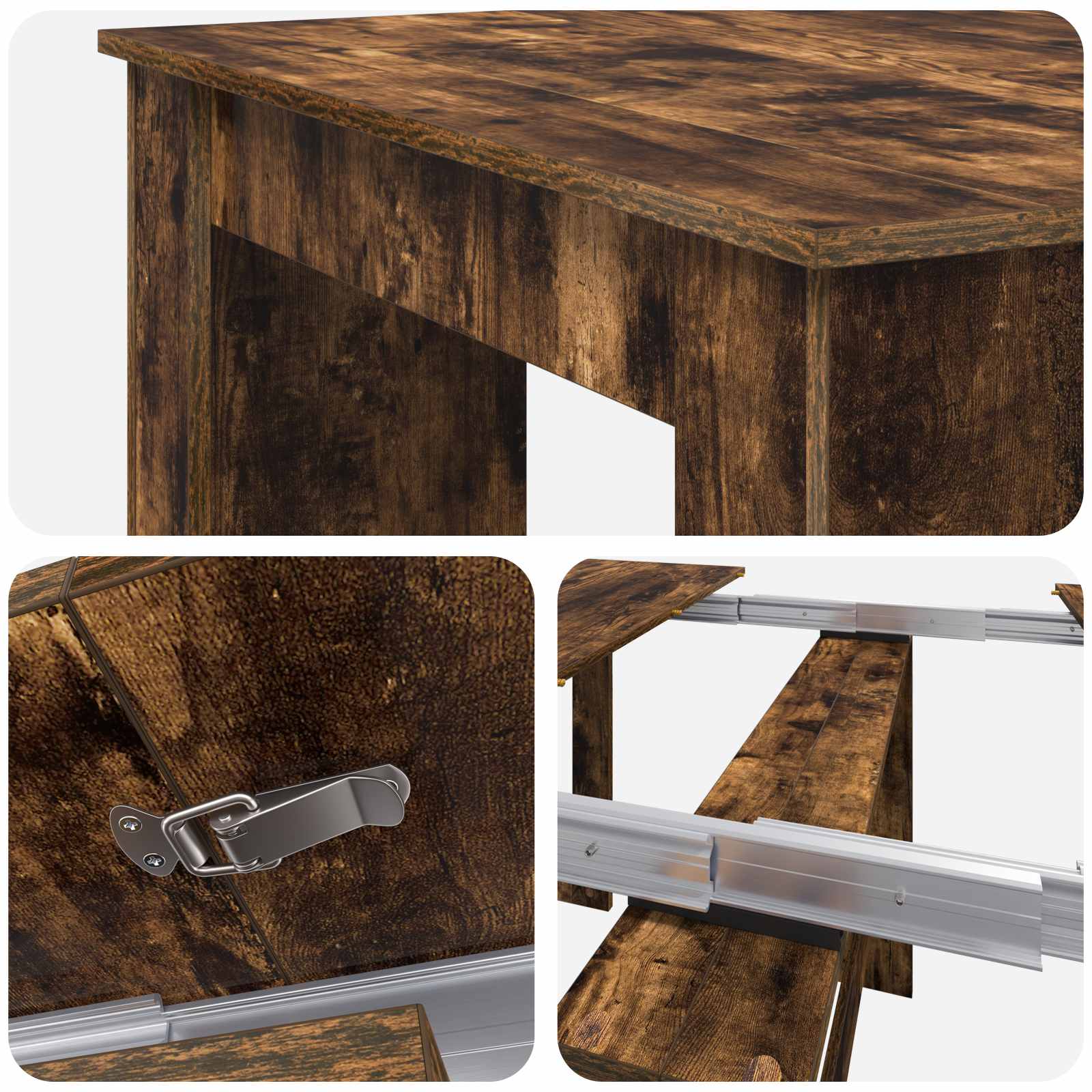 Esstisch 240 x 85 x 75 cm Holzwerkstoff Geräucherte Eiche