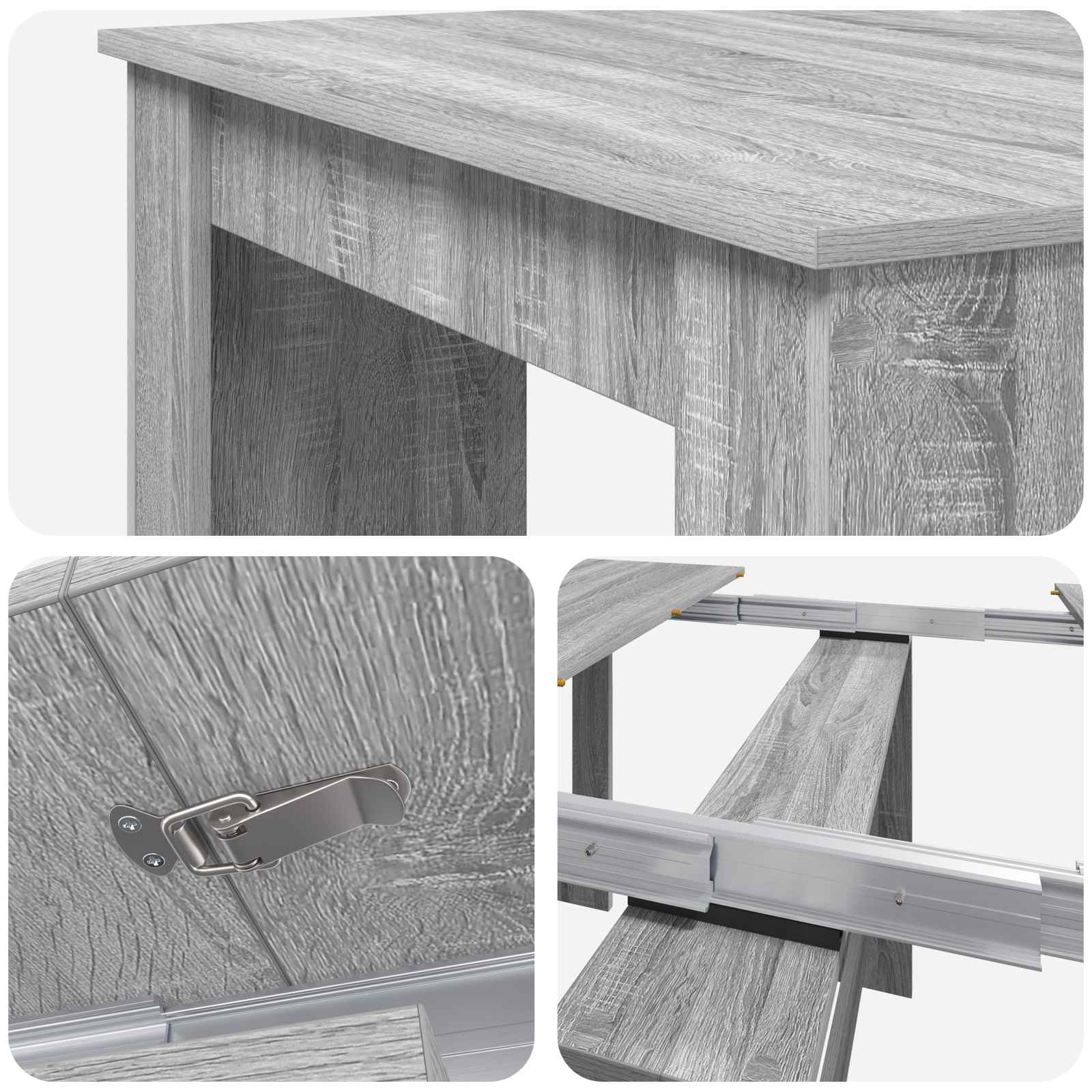 Esstisch 240 x 85 x 75 cm Holzwerkstoff Grau Sonoma