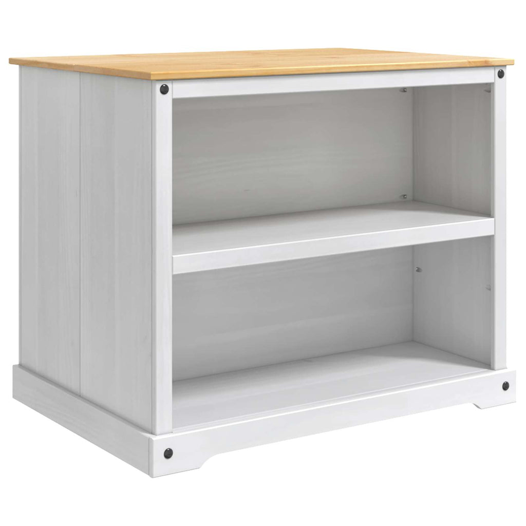 Küchentrolley 2 pcs Weiß und Honigwachs 112 x 77 x 91,5 cm