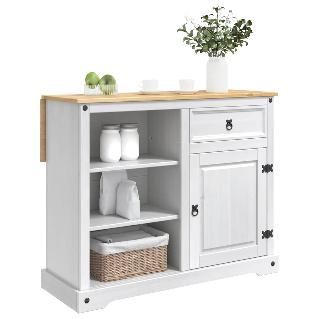 Küchentrolley 2 pcs Weiß und Honigwachs 112 x 70 x 91,5 cm