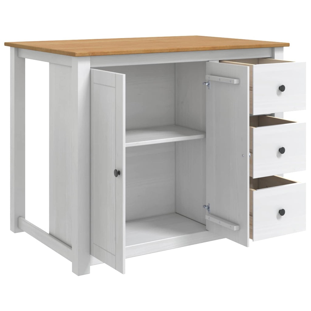 Küchentrolley PANAMA 2 pcs Weiß und Honigwachs 112 x 77 x 90 cm