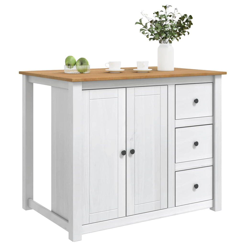 Küchentrolley PANAMA 2 pcs Weiß und Honigwachs 112 x 77 x 90 cm