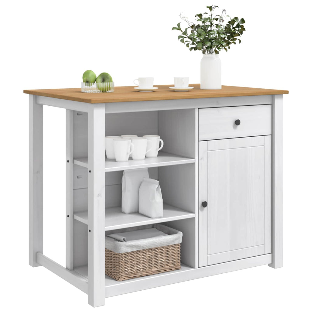 Küchentrolley PANAMA 2 pcs Weiß und Honigwachs 112 x 77 x 90 cm