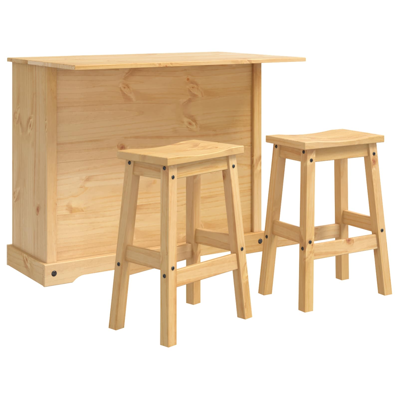Kücheninsel Set mit Schubladen 3 pcs Honigwachs Massiv-Kiefer