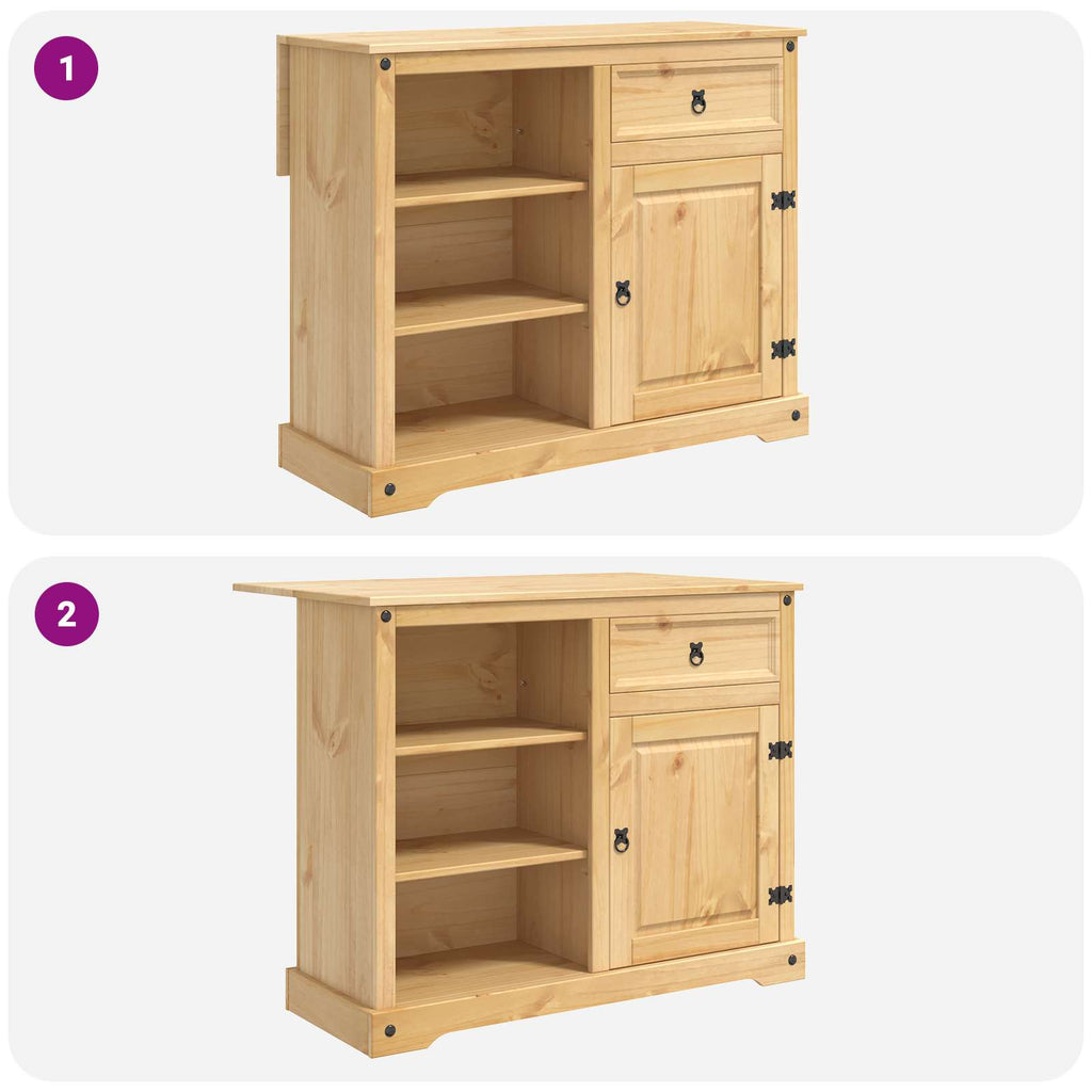 Kücheninsel Set mit Schubladen 3 pcs Honigwachs Massiv-Kiefer