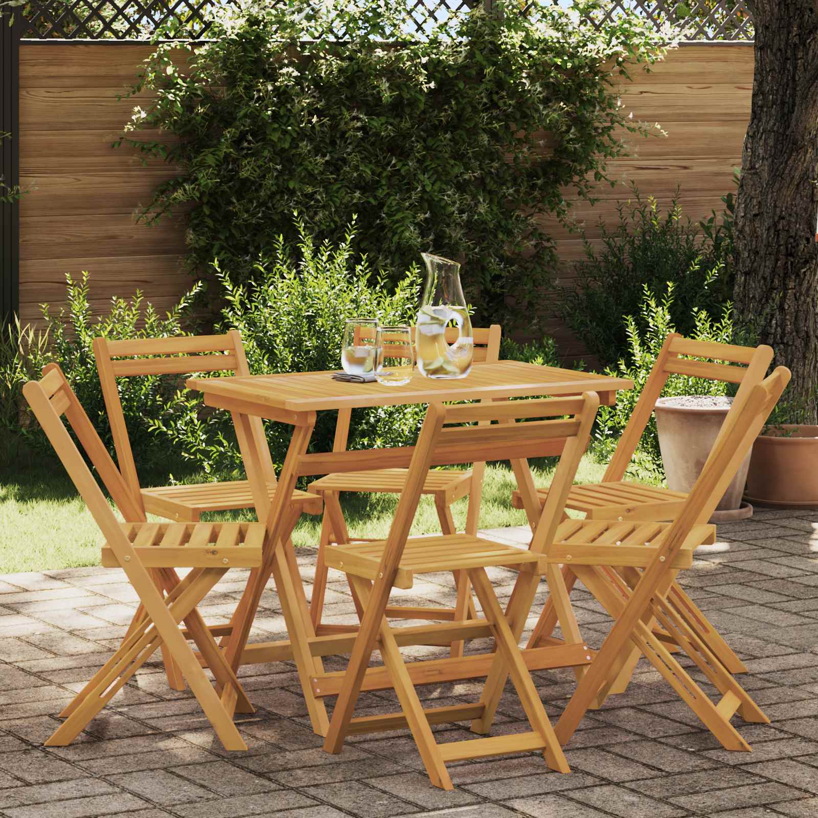 Klappbare Gartenstühle 6 pcs Natur 40 x 53 x 80 cm
