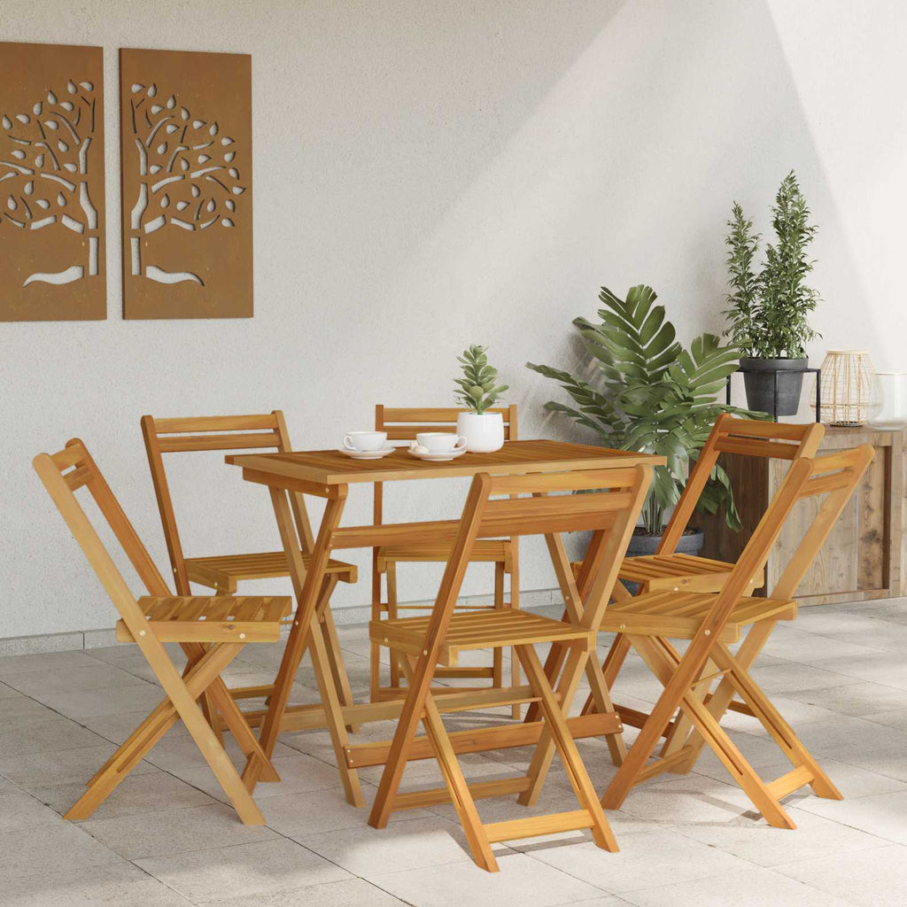 Klappbare Gartenstühle 6 pcs Natur 40 x 53 x 80 cm