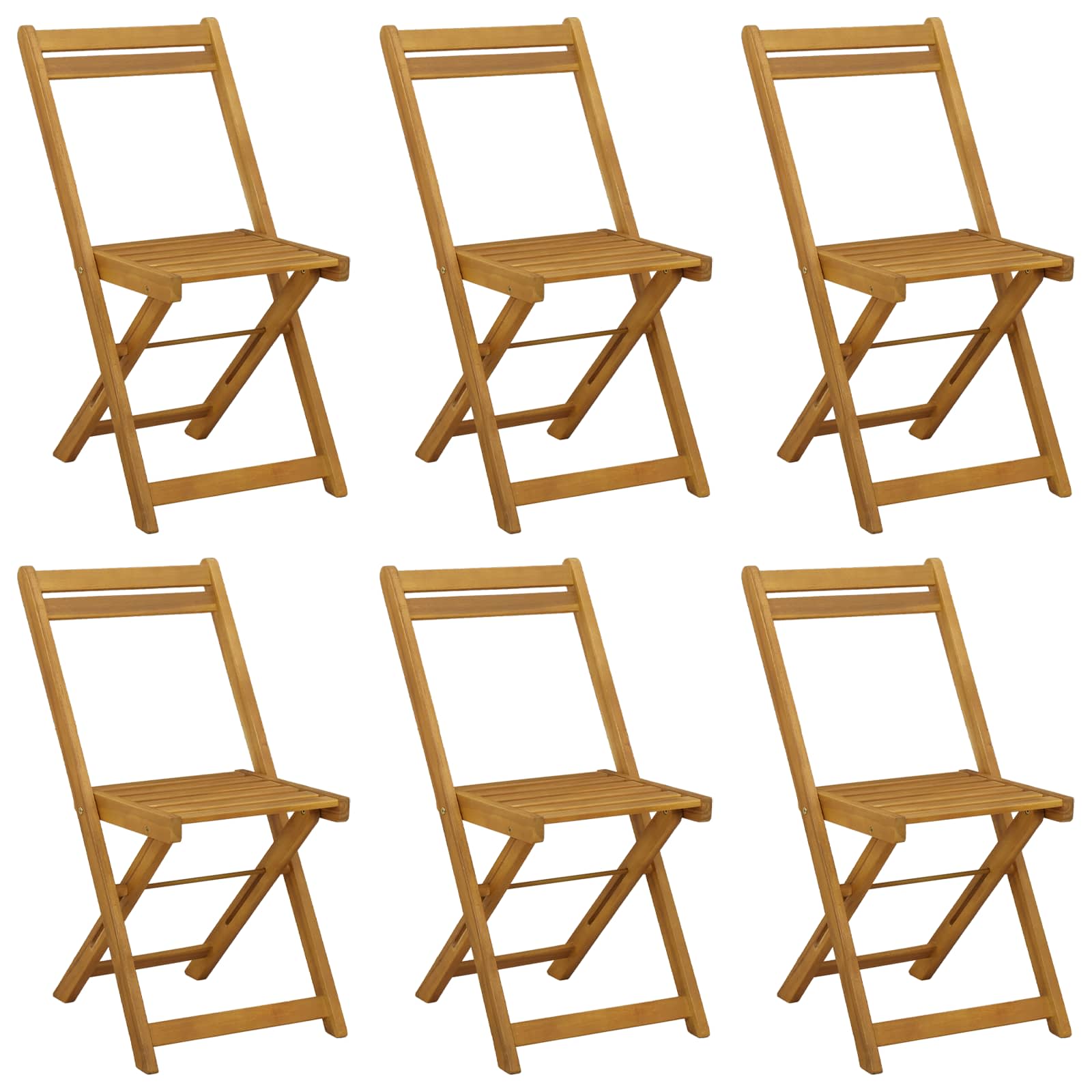 Klappbare Gartenstühle 6 pcs Natur 40 x 53 x 80 cm