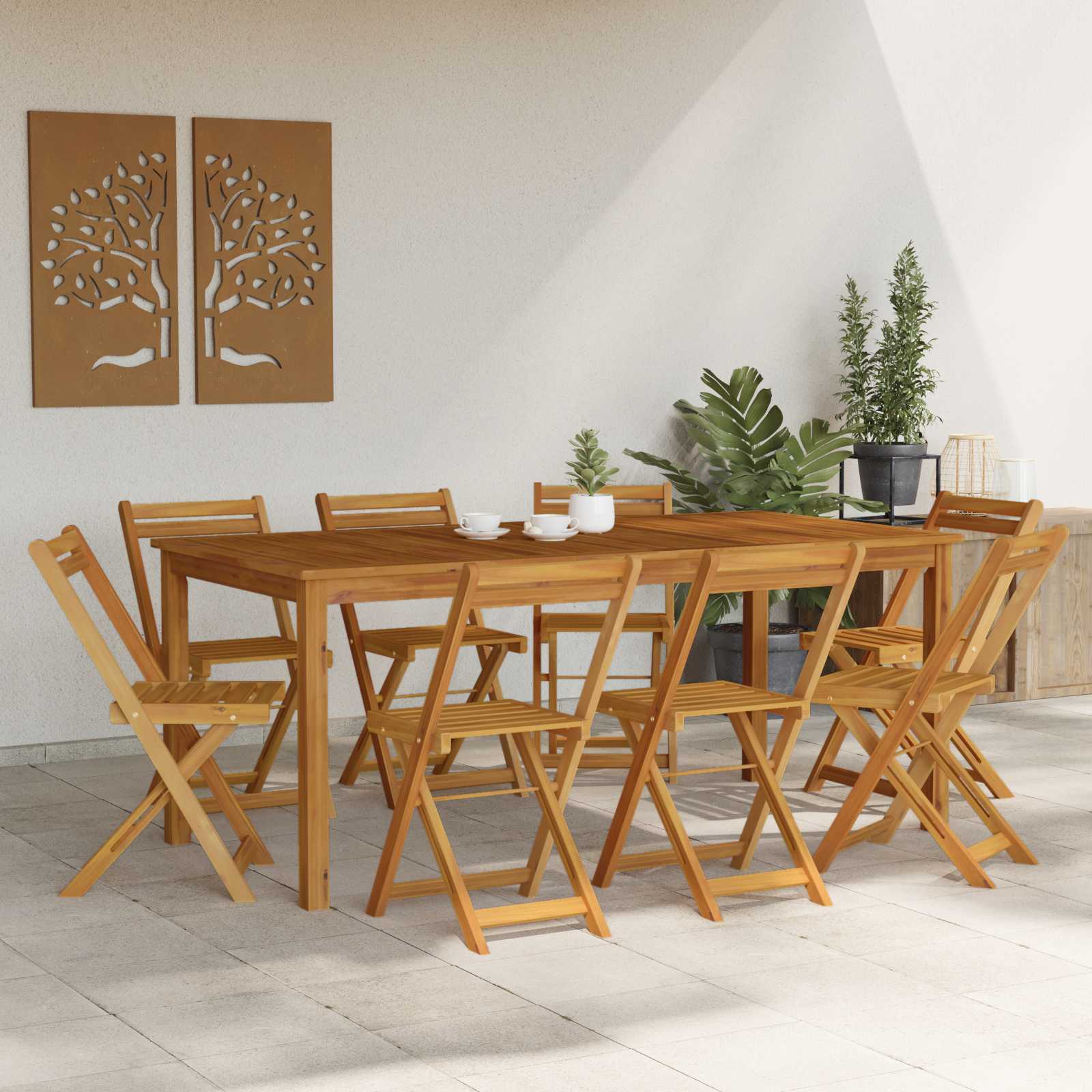 Außen Bistro-Stühle 8 pcs Natur 40 x 53 x 80 cm
