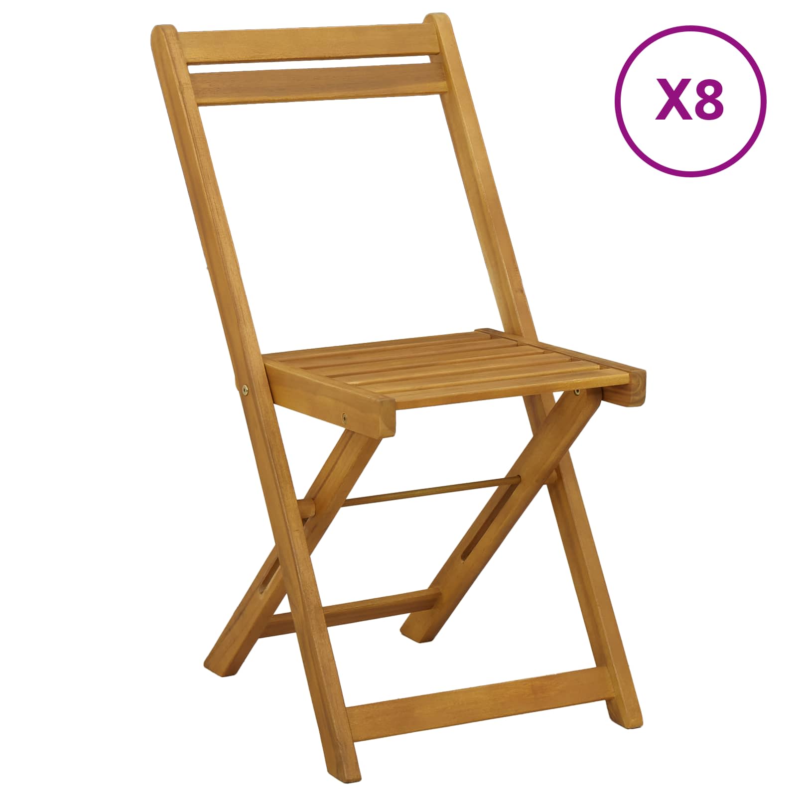 Außen Bistro-Stühle 8 pcs Natur 40 x 53 x 80 cm