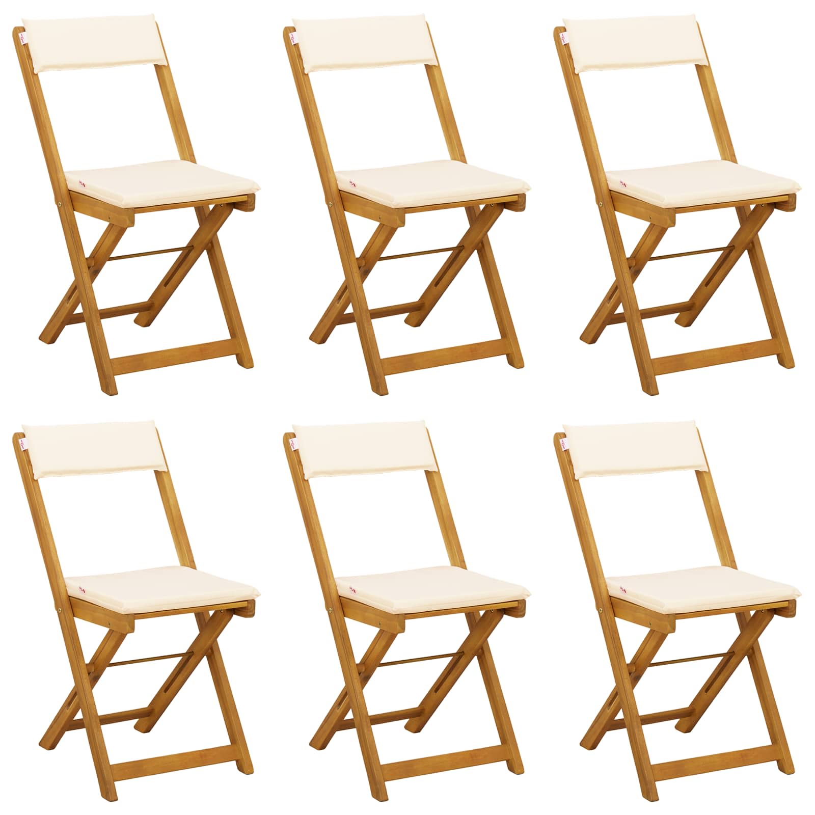 Außen Bistro-Stühle 6 pcs Cremeweiß 40 x 53 x 80 cm