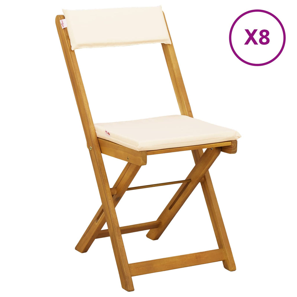 Außen Bistro-Stühle 8 pcs Cremeweiß 40 x 53 x 80 cm