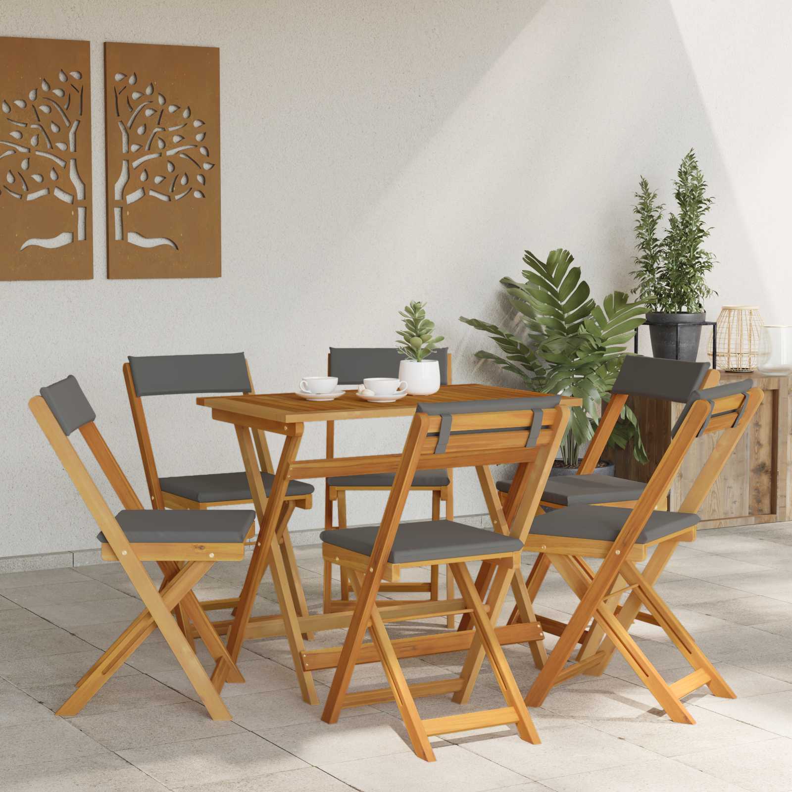 Außen Bistro-Stühle 6 pcs Dunkelgrau 40 x 53 x 80 cm