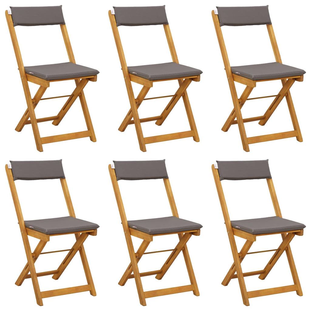 Außen Bistro-Stühle 6 pcs Dunkelgrau 40 x 53 x 80 cm
