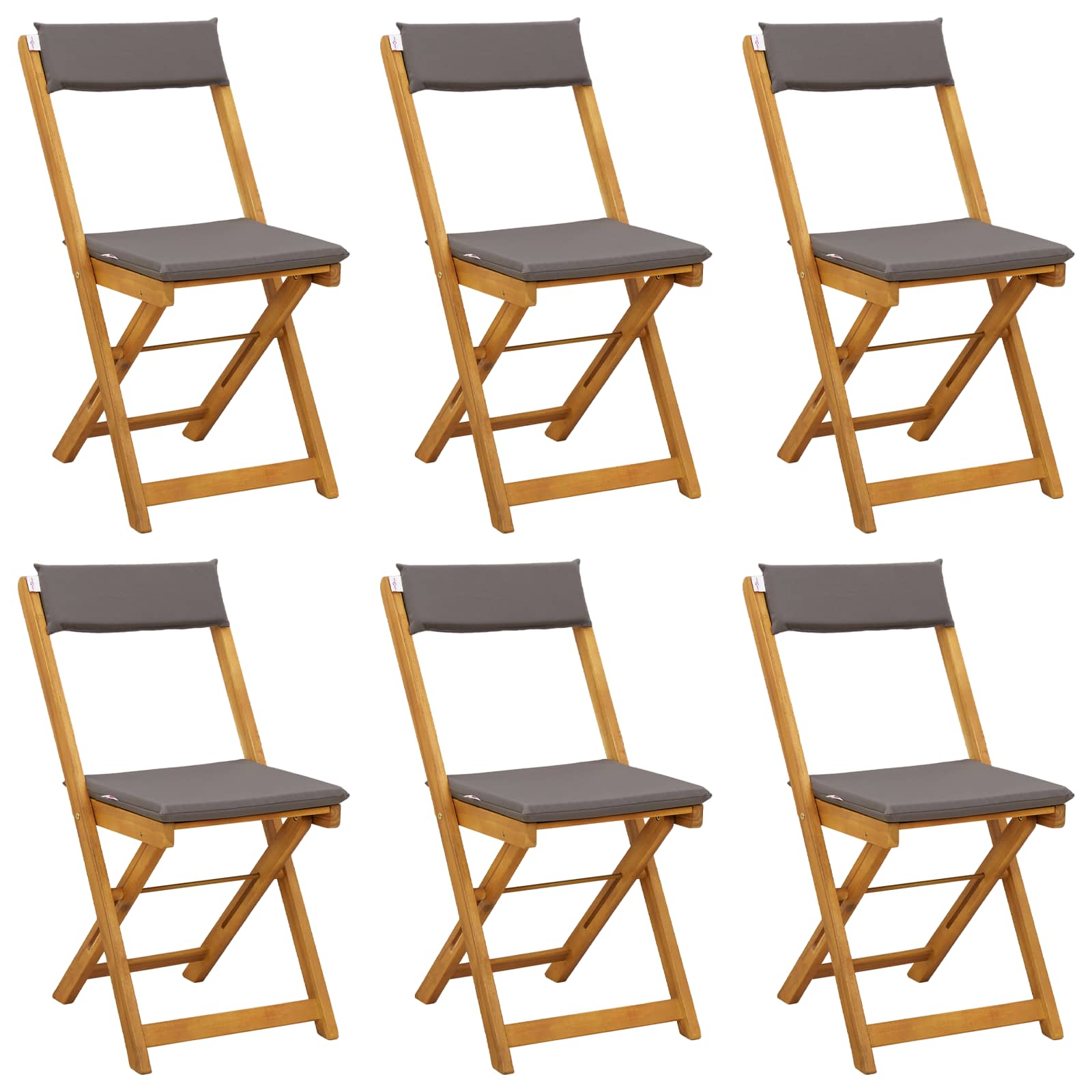 Außen Bistro-Stühle 6 pcs Dunkelgrau 40 x 53 x 80 cm