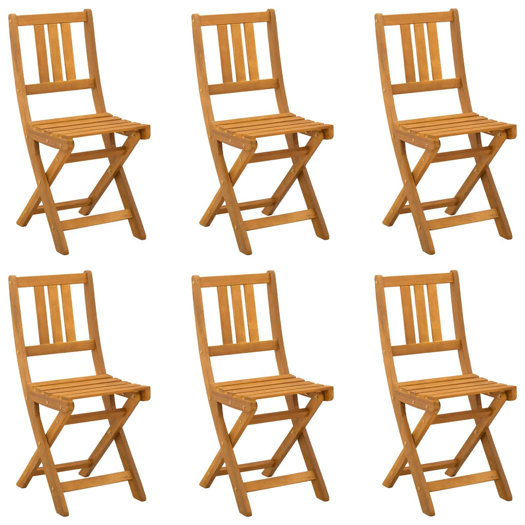 Außen Bistro-Stühle 6 pcs Natur Massivholz Akazie