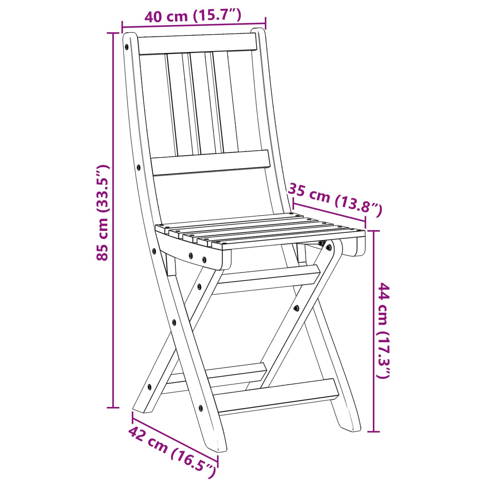 Außen Bistro-Stühle mit Kissen 8 pcs Natur 40 x 42 x 85 cm