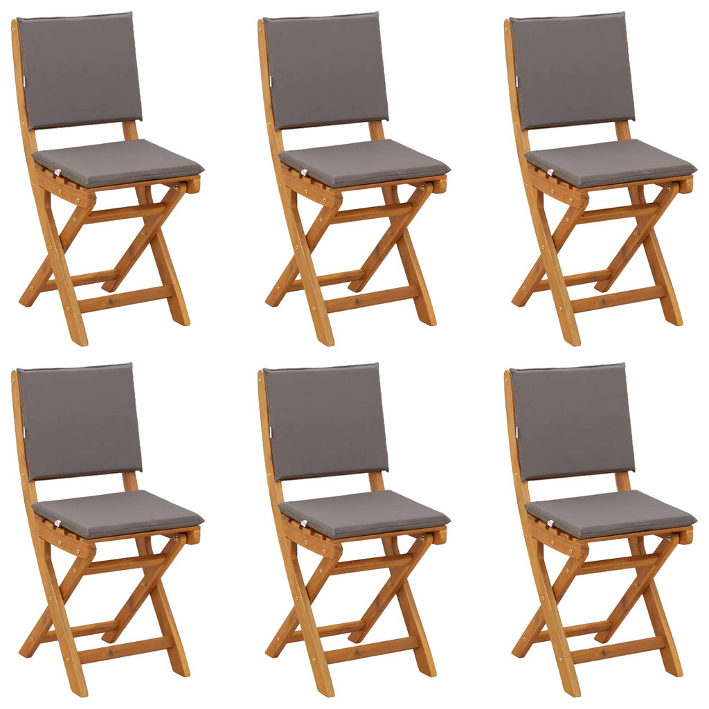 Außen Bistro-Stühle mit Kissen 6 pcs Dunkelgrau 38 x 46 x 85 cm