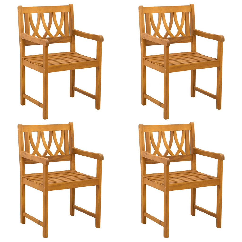 Bank Outdoor 4 pcs Natur 56 x 55,5 x 90 cm Massivholz Akazie