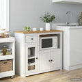Mikrowellen-Sideboard PANAMA Weiß und Honigwachs Massiv-Kiefer