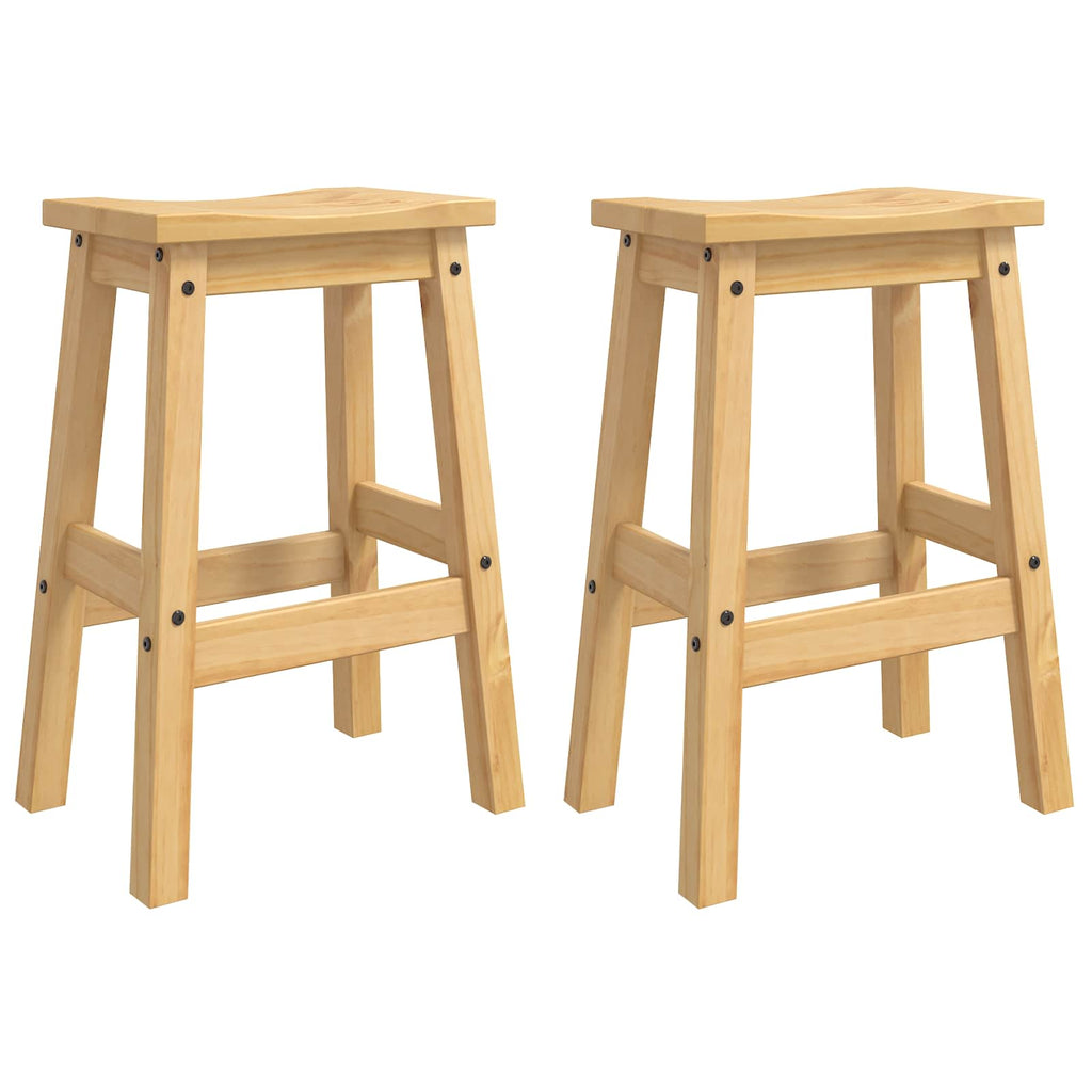 Barhocker 2 pcs Honigwachs 44 x 30 x 63 cm Massiv-Kiefer